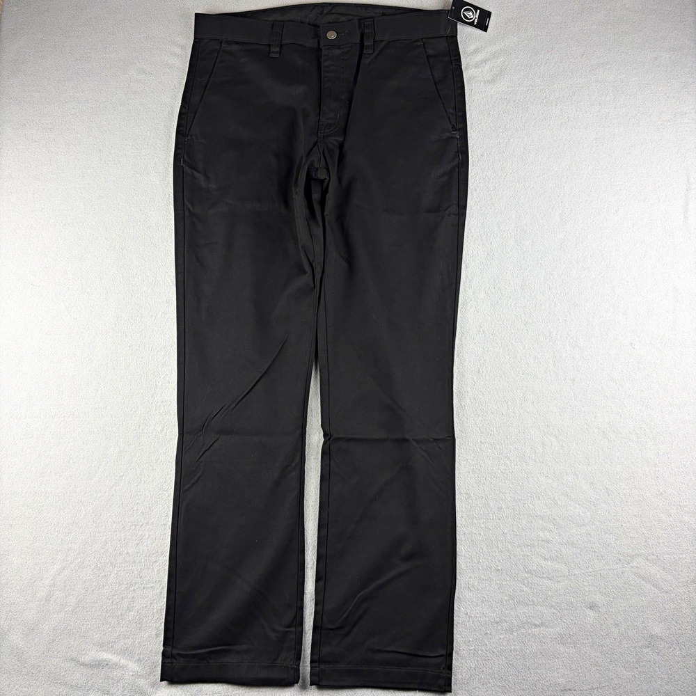 Volcom Vmonty Chino Pants Black Men's 34 Fits 36x32 NWT